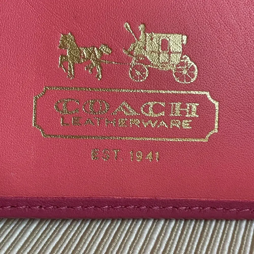 Coach Legacy Turnlock Planner Cover Pink Leather Agenda, Pen, Notebook Rare Y2K